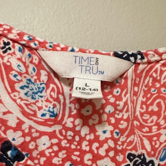 Time and Tru Paisley Floral Tank Top - Red and Black - Picture 2 of 3